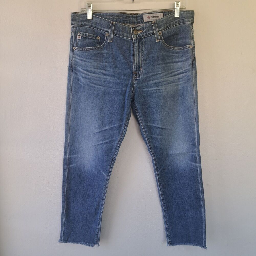 AG Adriano Goldschmied Ex-Boyfriend Slim Jeans Womens 28R Blue Medium Wash FLAW